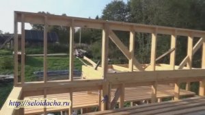 Строим маленький каркасный дом на сваях для проживания (ч. 18). Составная каркасная стена надставки