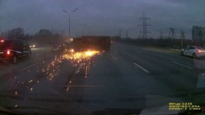 Авария на московской кольцевой с голливудскими спецэффектами