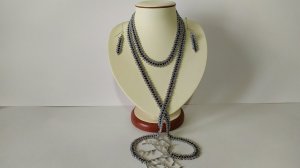 Украшение из бисера. 2 часть. Комплект. Ожерелье, браслет, сережки. Мастер класс. Пошаговый МК .