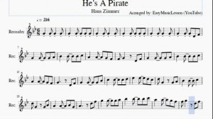 Recorder Sheet Music: How to play He's A Pirate by Hans Zimmer