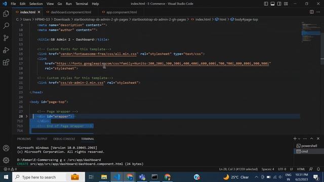 ECommerce Website Dashboard In Angular 16 | Set Template In Angular