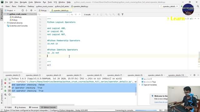 9. Python Bangla Tutorial  | Membership Logical identify operator