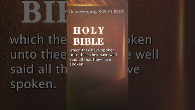 Deuteronomy 5:28-30 (KJV)