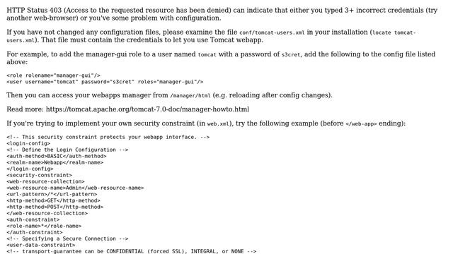 How to fix access to the requested resource which has been denied for Tomcat webapp? смотреть онлайн