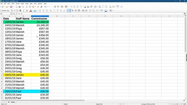 How to Sort Columns in Spreadsheet - LibreOffice Calc Spreadsheet Tutorial
