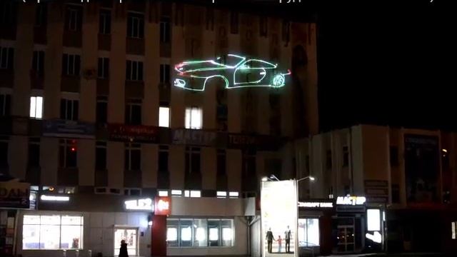 VLT - всепогодный лазерный проектор для рекламы  ( лазерная реклама )