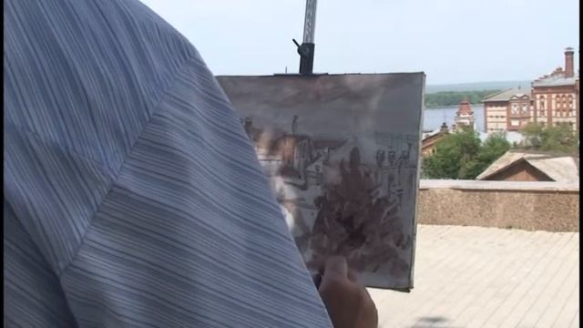 "Городской пейзаж мягким материалом"