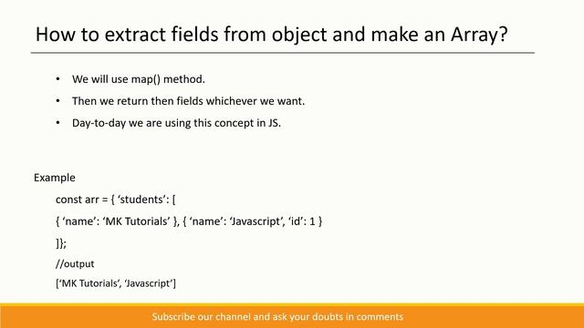 JavaScript Interview Questions - #13 | How to Extract Some Fields in JSON Object to Make New Array