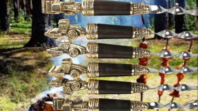 Шампуры Катки 6 шт., художественное литье латунь