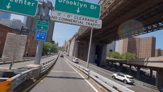Driving from Manhattan to Coney Island | Sunny day in New York City