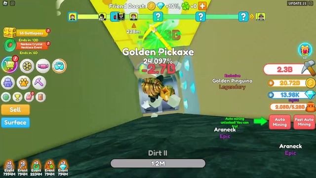 Clicker Mining Simulator Update 21 - New Rainbow Crystal Necklace Event , BlackSmith, Grimace