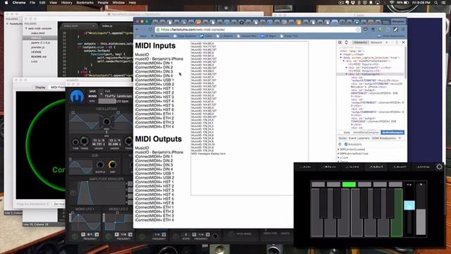 Console for Web MIDI API Shows MIDI Ports and Messages in Chrome смотреть онлайн