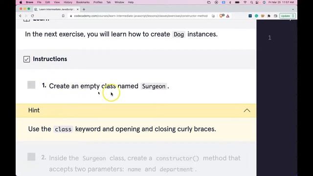 How The JavaScript Constructor Method Works, JavaScript Classes and Constructor Method, Codecademy