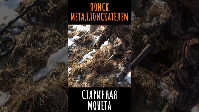 Поиск металлоискателем Старинаая монета #shorts #другаяжизнь #находки #копсметаллоискателем #монета