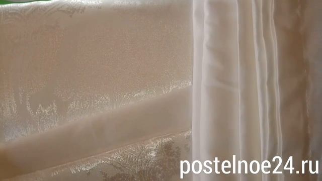 Видеообзор белого комплекта из Сатин Жаккарда, арт. NV-stnG10 смотреть онлайн