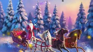 ФУТАЖ -ДЕД МОРОЗ НА ТРОЙКЕ МЧИТСЯ! - ДЛЯ ВИДЕОМОНТАЖА