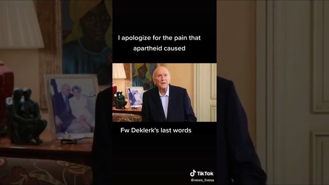 FW De klerk's apologies to the nation