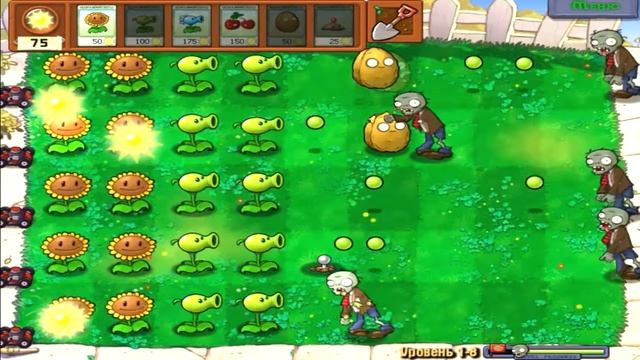 Прохождение Plants vs Zombies [Растения против зомби] Уровень 1: 6-10 ➤ Внутренний двор смотреть онлайн
