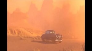 Cars 1 and 2 dirt road racing scenes - Doc Hudson Hornet and Lightning McQueen