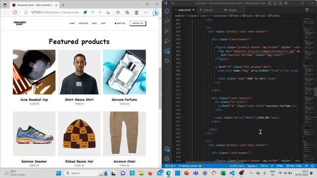 Build a responsive E-commerce website using HTML CSS Javascript