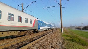 "Туристический поезд!" ЭП20-002 с поездом №928 Москва - Ростов - Элиста. Вагоны "Сочи".