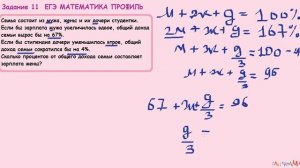 11 задание егэ матем проф Семья состоит из мужа, жены и их дочери студентки. Если бы зарплата мужа