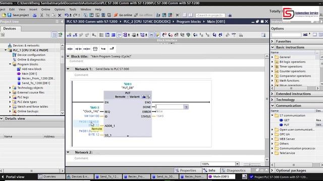 Communication between PLC S7-300 and S7-1200 in Simulation with TIA Portal V17 | Part1 | Automation