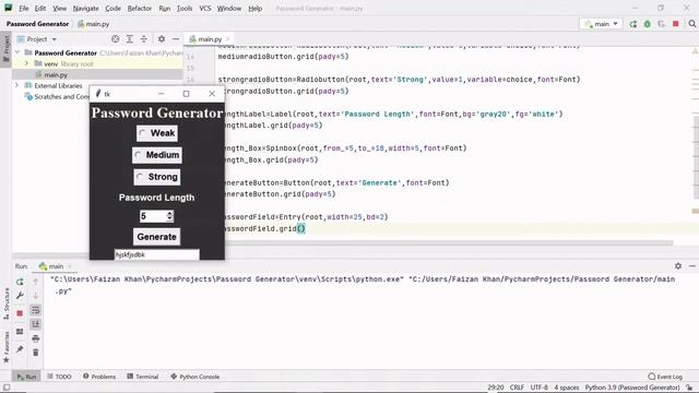 Password Generator  | Python GUI Mini Project | For Beginners From Scratch