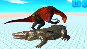 Что опаснее? Клыки или когти? Теризинозавр против огромного крокодила! Симулятор битвы животных