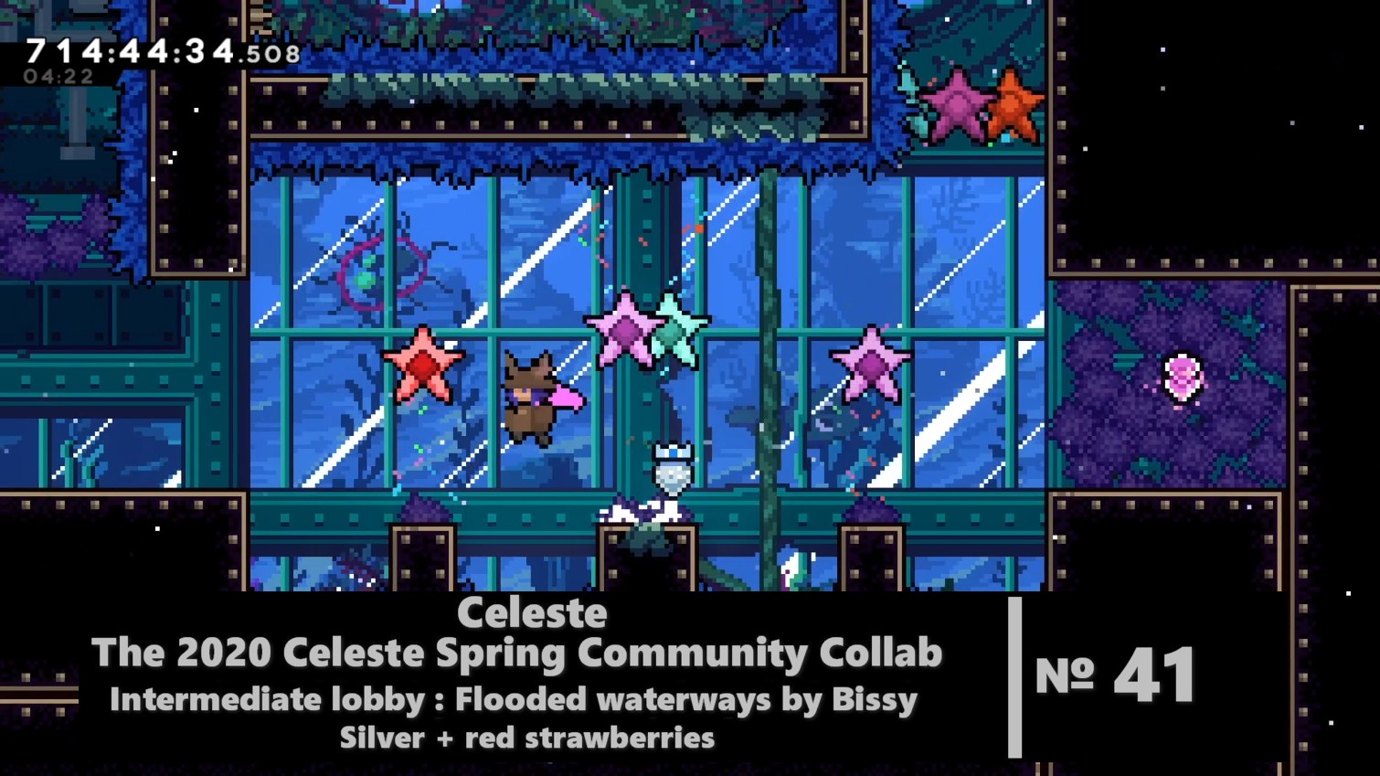 Celeste: Spring collab 2020: Intermediate lobby Flooded Waterways by Bissy Silver + red strawberries