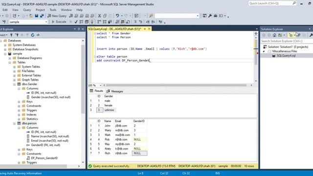 SQL Server Part-4 Adding Default Constraint смотреть онлайн