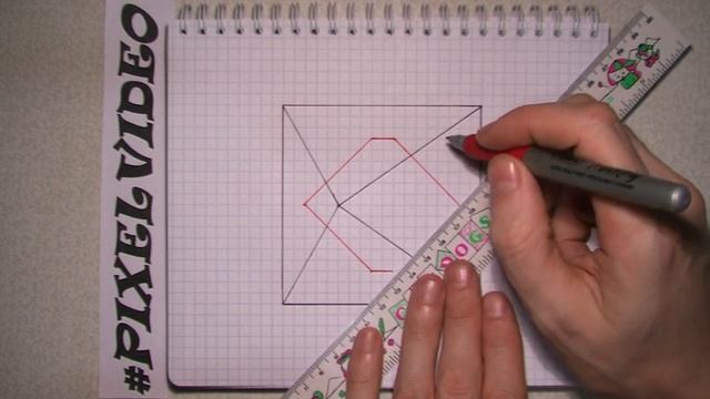 3D Фигура в Фигуре Объемный рисунок по клеточкам #pixelvideo смотреть онлайн