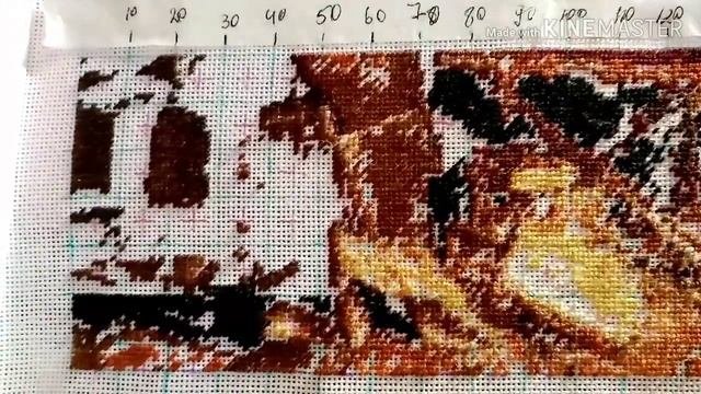 Начало нового процесса. Н. Пышнограева,, Девочка и рыцарь,, #вышивкамногоцветки #вышивкаполукрест