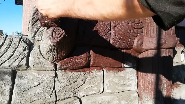 Крыльцо из арт бетона с перилами