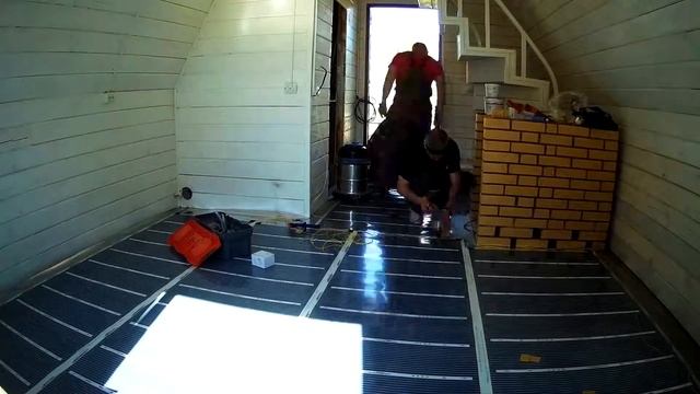 Отопление дачного домика. Пленочный теплый пол и кабельный. смотреть онлайн