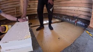 Заливаем черновой пол ( песчаная подушка/утеплитель/бетон)