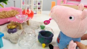 Свинка Пеппа учится магии, а Джордж пробует заклинания - Видео игрушки Свинка Пеппа на русском язык