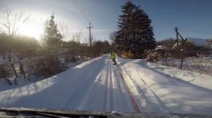 Катание на сноуборде по дачам