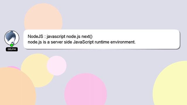 NodeJS : javascript node.js next()