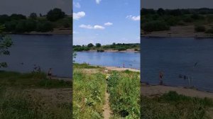 Таруса 16.07.21 Купаемся на общественном пляже Тарусы. Вода 36,6