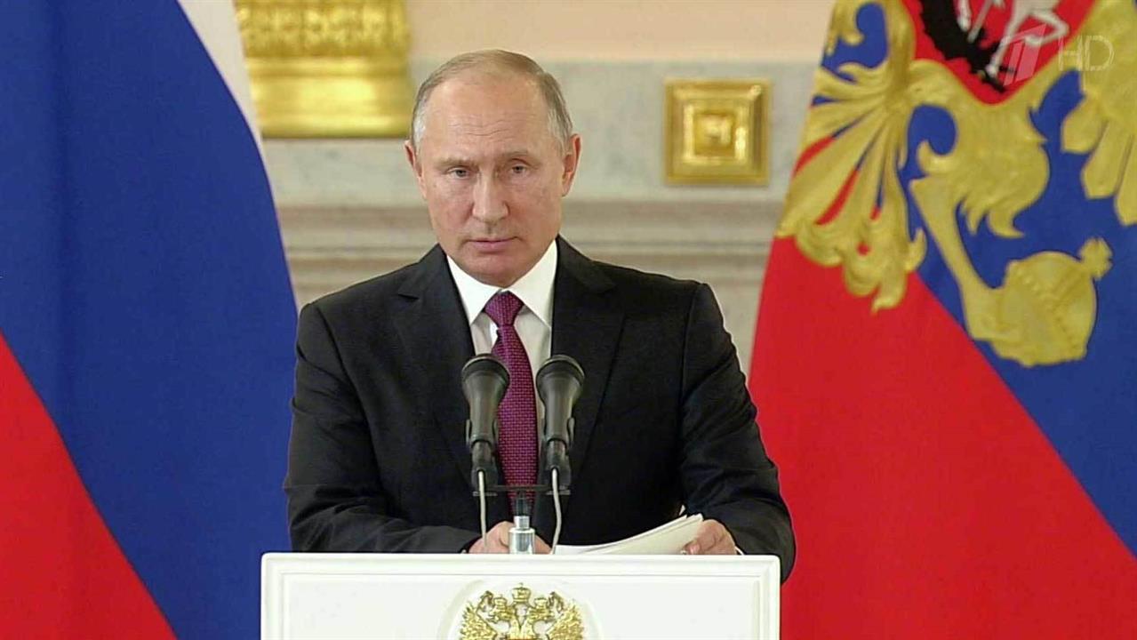 Владимир Путин в Кремле принял верительные грамоты у дипломатических представителей иностранных г...