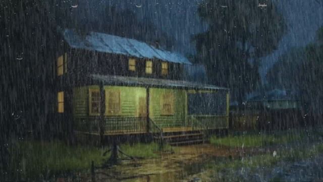 Уютный домик со звуками дождя и грома ?⛈️ Глубокий сон под сильным дождем на жестяной крыше ?? смотреть онлайн