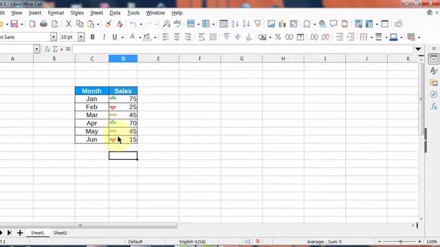 How to use Conditional Formatting with Icon Set in LibreOffice Calc ????