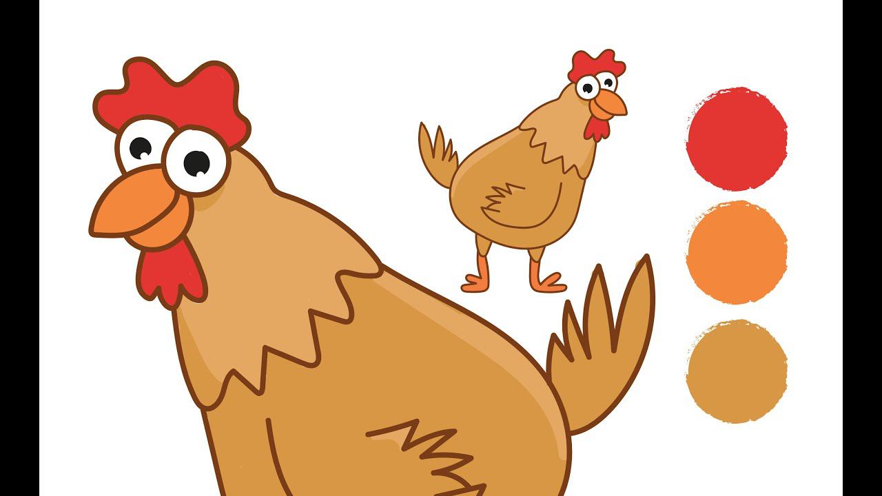 Как нарисовать КУРИЦУ / КУРИЦА рисунок / Краски раскраски / Уроки рисования / How to draw a Chicken смотреть онлайн