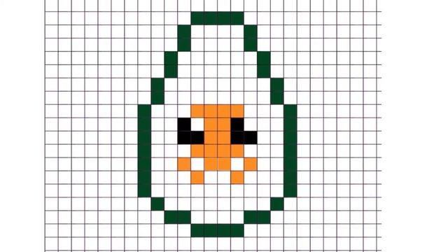 Как нарисовать авокадо по клеточкам. How to draw avocado by pixels смотреть онлайн