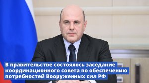 Заседание Координационного совета по обеспечению потребностей Вооружённых Сил Российской Федерации