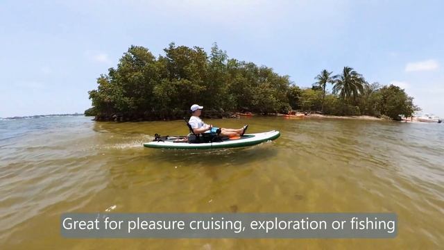 Inflatable SUP Kayak with Electric Fin and DIY Rudder System. Electric Kayak Motor for Fishing. смотреть онлайн