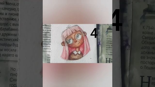 Рисуем милую девочку в круглых очках с розовыми волосами! How to draw a girl with pink hair !