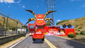 Epic Escape From The Lightning McQueen Eater | McQueen VS McQueen Eater in GTA 5