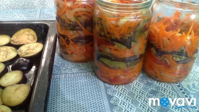 Закрутка на зиму, салат по корейски с баклажанами.